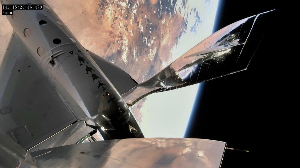 In this handout photo provided by Virgin Galactic on June 22, 2021, the VSS Unity in space over New Mexico. u00e2u20acu201d Handout / Virgin Galactic / AFP pic