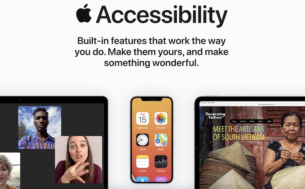 Apple has made accessibility a key part of its software and devices. u00e2u20acu201d Screenshot of Apple website