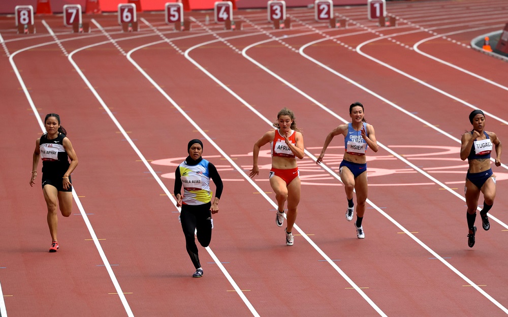 National womenu00e2u20acu2122s sprinter Azreen Nabila Alias advances to the first round of the 100-metre event after finishing second in the qualifying round at the Tokyo 2020 Olympic Games, this morning. u00e2u20acu2022 Bernama pic