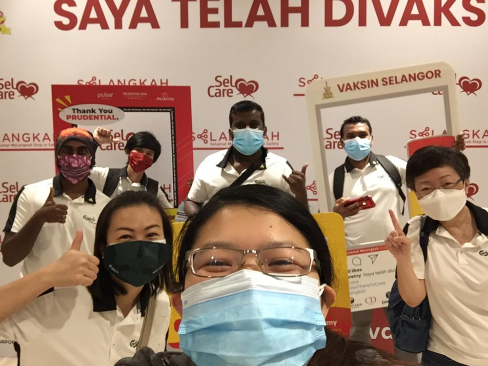 Carlsberg Malaysia employees don the official company T-shirt during the sponsored vaccination session on July 9, 2021. u00e2u20acu201d Picture from Carlsberg Malaysiann