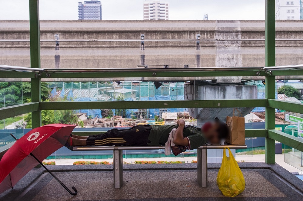 Zubair has been living on the streets of KL since he lost his job as a cook a few months ago. ― Picture by Shafwan Zaidon 