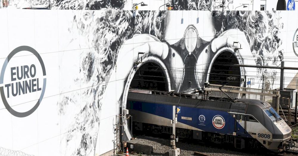 A train exits the Channel Tunnel. u00e2u20acu201d AFP file pic