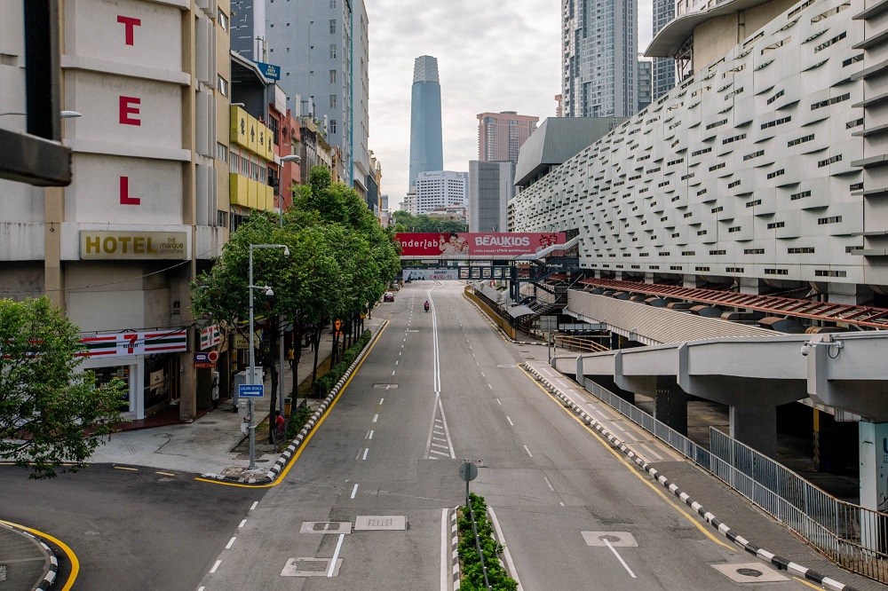 A view of Jalan Pudu during the enhanced movement control order (EMCO) in Kuala Lumpur July 3, 2021. u00e2u20acu2022 Picture by Firdaus Latif