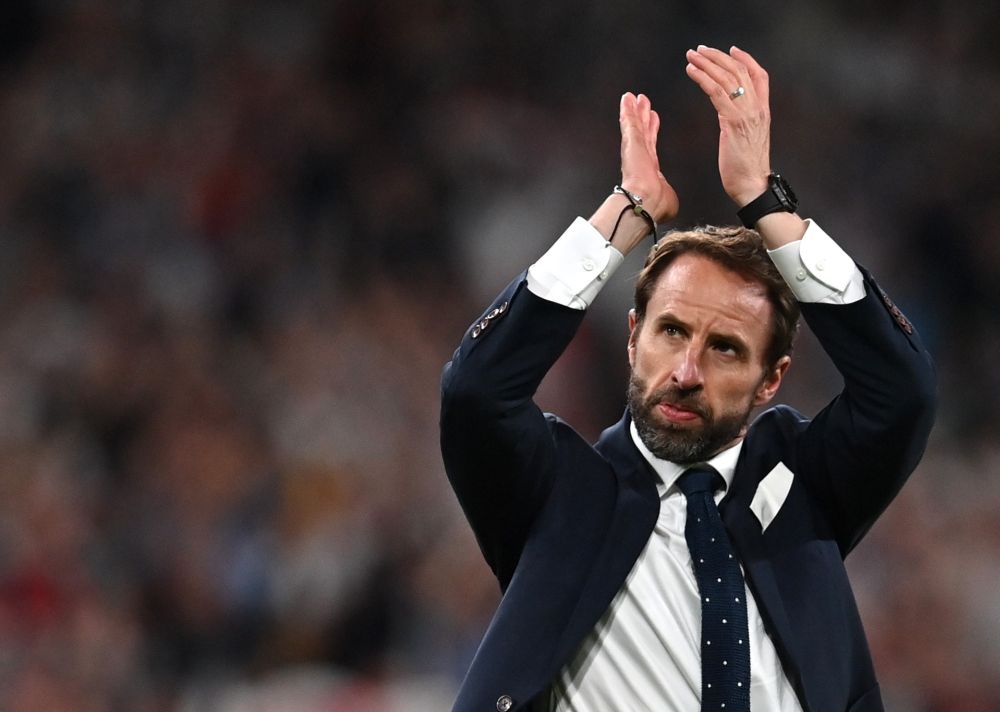 England manager Gareth Southgate applauds fans after the match against Denmark at the Wembley Stadium, London July 7, 2021. u00e2u20acu201d Reuters pic