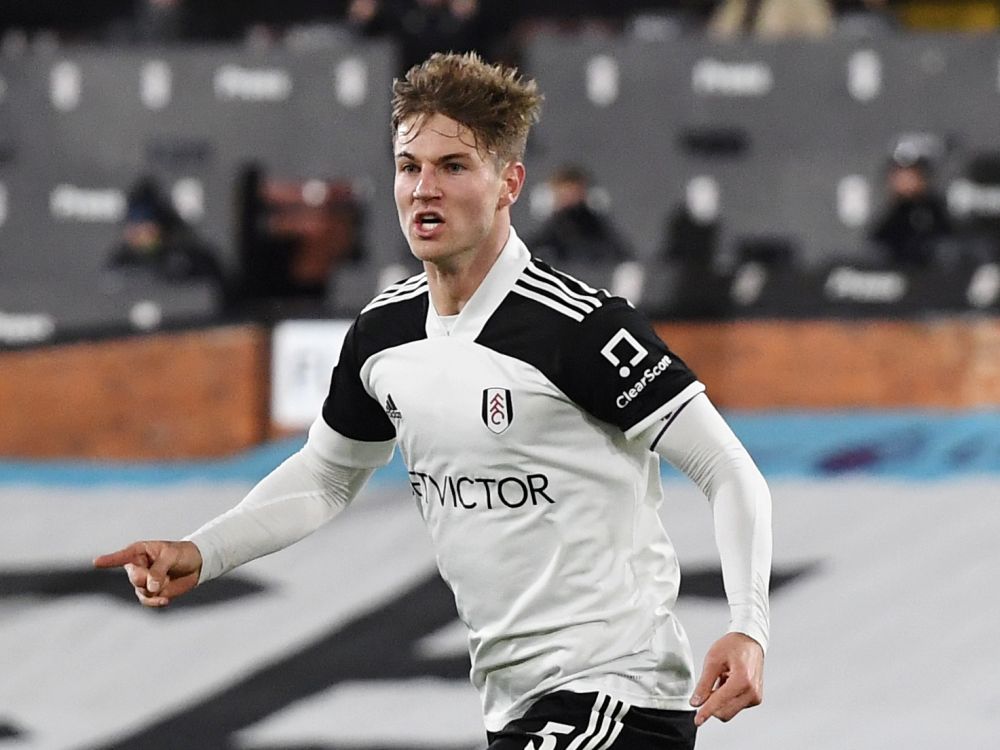 Fulham's Joachim Andersen celebrates scoring their first goal against Leeds United at Craven Cottage, London March 19, 2021. u00e2u20acu201d Reuters picnn