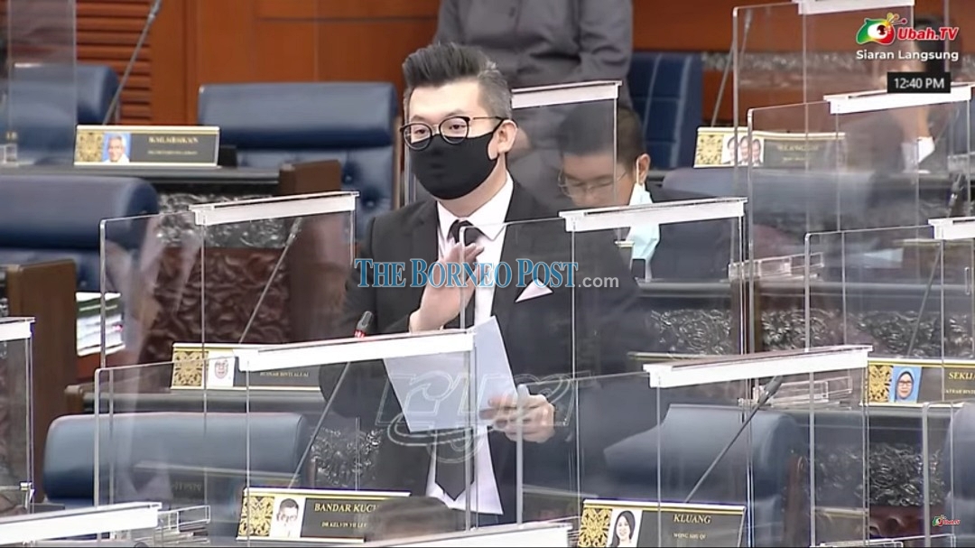 Bandar Kuching MP Dr Kelvin Yii in the Dewan Rakyat. u00e2u20acu2022 Borneo Post pic