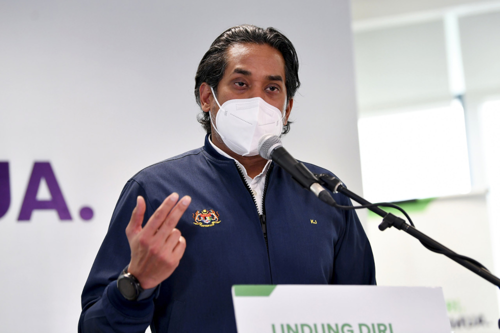 Khairy Jamaluddin at the daily press conference on the national immunisation programme in Putrajaya, July 23, 2021. u00e2u20acu201d Bernama pic 