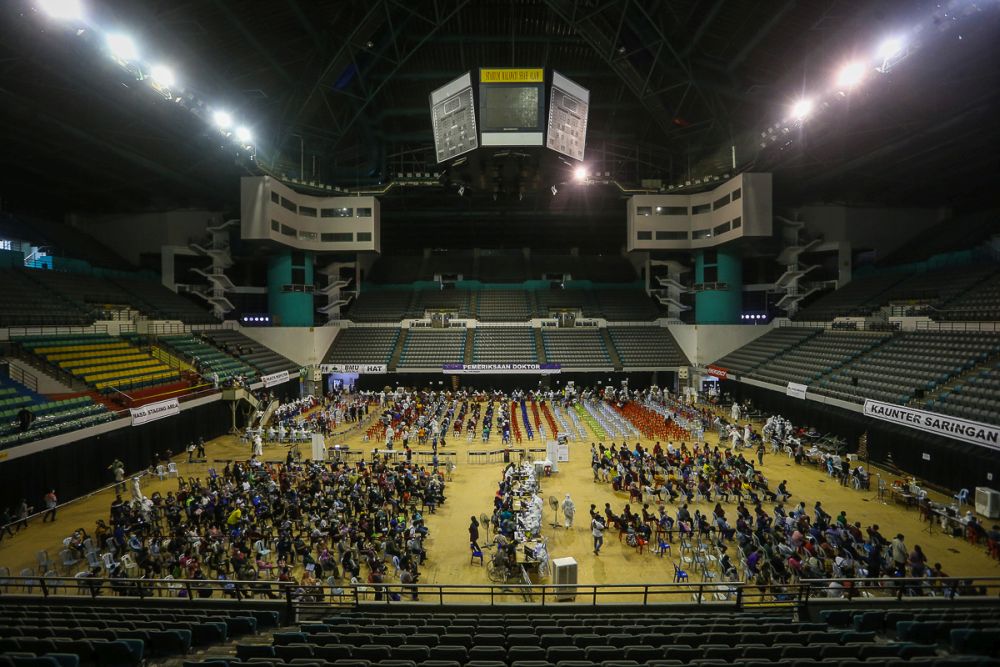 A general view of the Covid-19 Assessment Centre at the Malawati Stadium in Shah Alam July 14, 2021. u00e2u20acu201d Picture by Yusof Mat Isa
