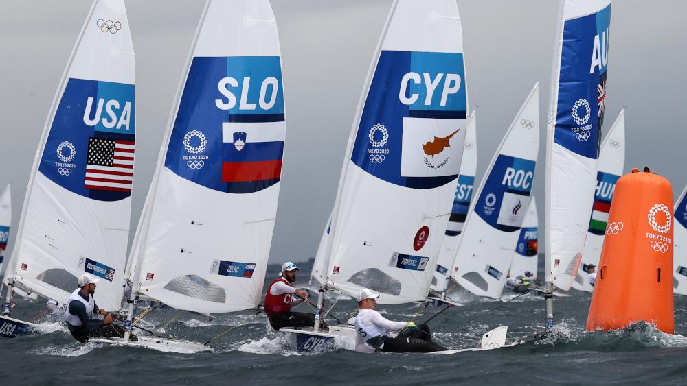 Competitors in action during the Menu00e2u20acu2122s Laser Opening Series at Enoshima Yacht Harbour, Tokyo, July 27, 2021. u00e2u20acu201d Reuters pic 