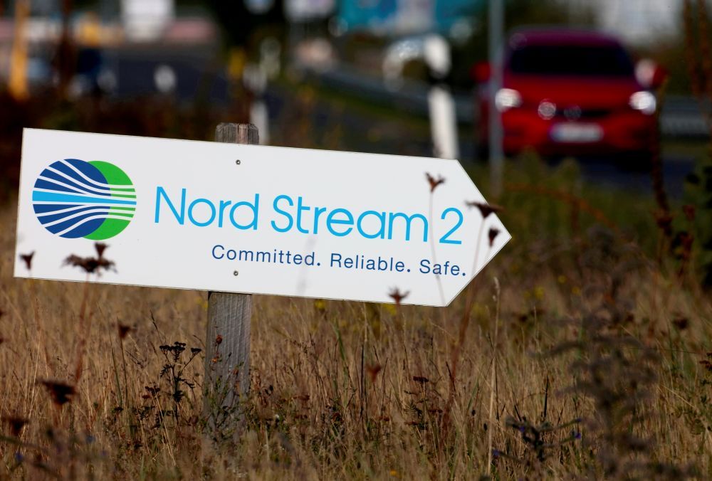 nA road sign directs traffic towards the Nord Stream 2 gas line landfall facility entrance in Lubmin, Germany September 10, 2020. u00e2u20acu201d Reuters picn