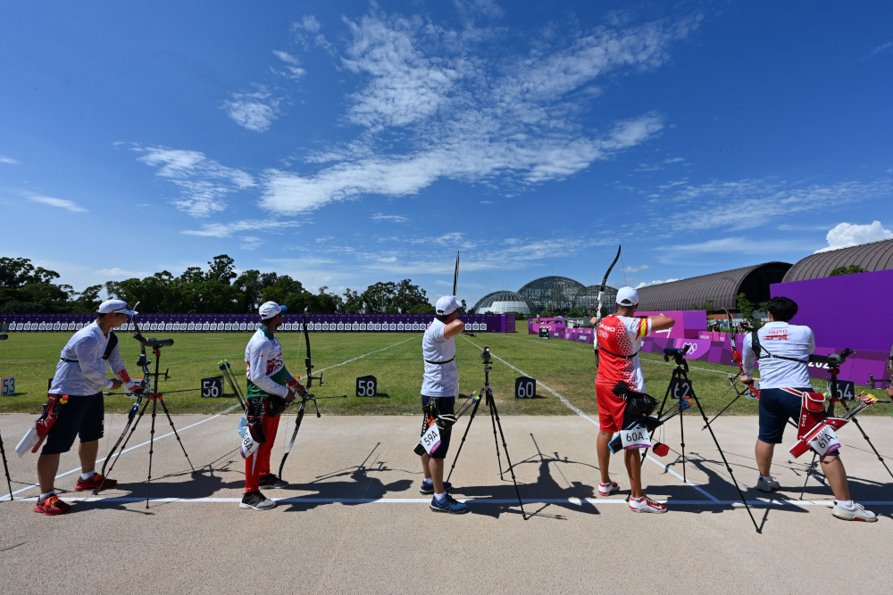 Archers compete in the menu00e2u20acu2122s individual ranking round during the Tokyo 2020 Olympic Games at Yumenoshima Park Archery Field in Tokyo July 23, 2021. u00e2u20acu2022 AFP pic 