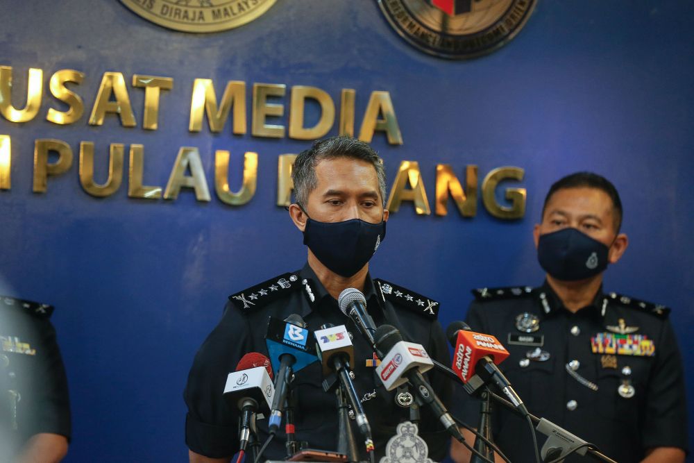 Penang CPO Datuk Mohd Shuhaily Mohd Zain speaks to reporters during a press conference in George Town July 14, 2021. u00e2u20acu2022 Picture by Sayuti Zainudin