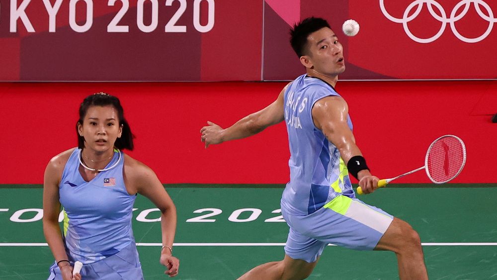 Chan Peng Soon and Goh Liu Ying of Malaysia in action against Tang Chun Man and Tse Ying Suet of Hong Kong at the Musashino Forest Sport Plaza, Tokyo July 24, 2021. u00e2u20acu201d Reuters pic