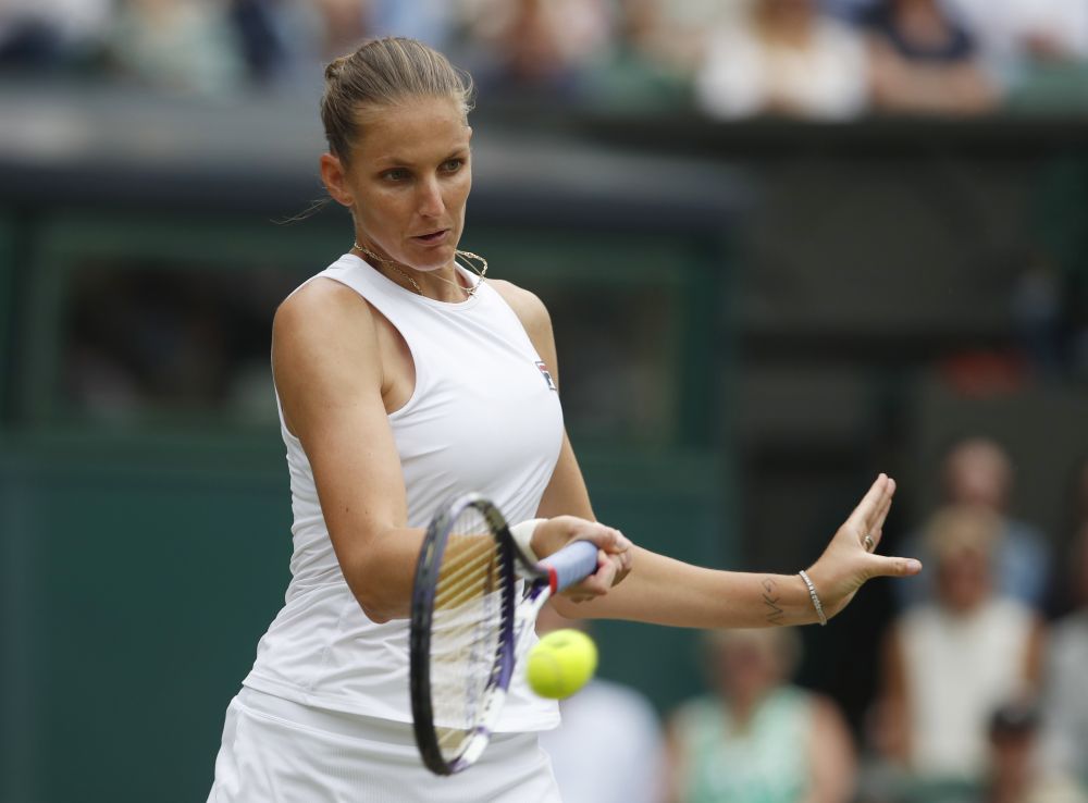 Czech Republic's Karolina Pliskova in action during her semi final match against Belarus' Aryna Sabalenka  at the All England Lawn Tennis and Croquet Club, London July 8, 2021u00e2u20acu201d Reuters pic