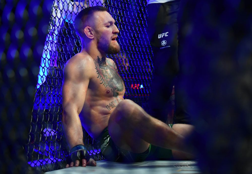 Conor McGregor reacts after snapping his ankle during a fight against Dustin Poirier  in Las Vegas July 6, 2021. u00e2u20acu201d Reuters pic
