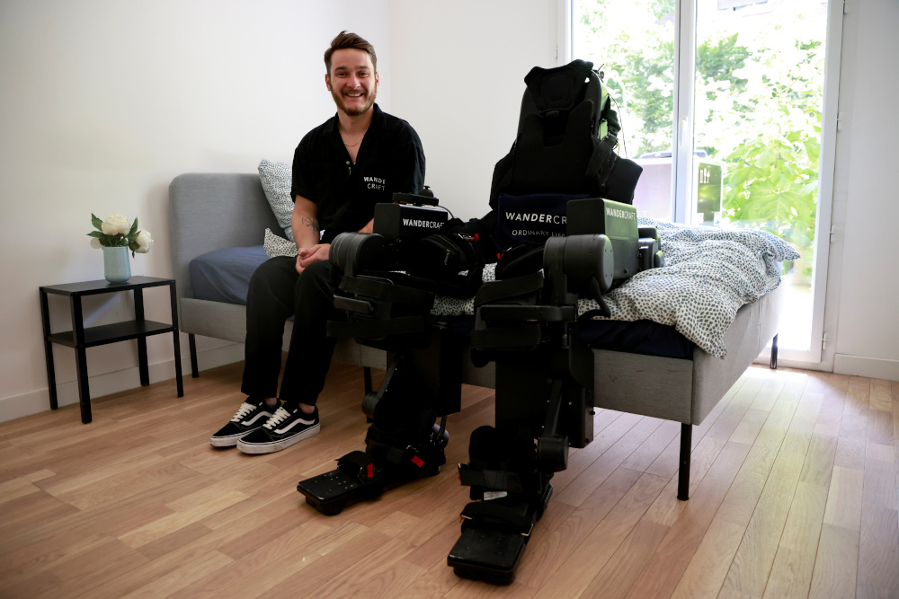 Father builds exoskeleton to help wheelchair-bound son walk | Malay Mail