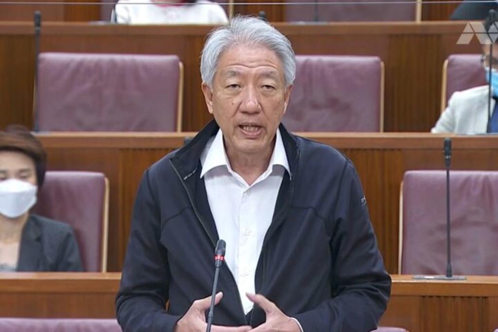 Senior Minister Teo Chee Hean in Parliament on July 5, 2021. u00e2u20acu2022 Parliament screenshot via TODAY