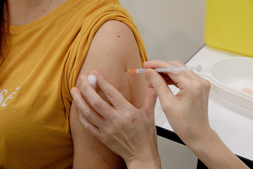 A woman getting her Covid-19 vaccination at Yew Tee Community Centre on April 21, 2021. u00e2u20acu201d TODAY pic