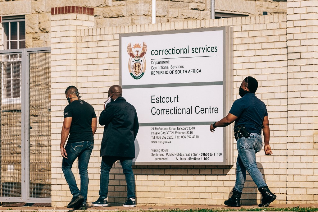 Officials enter the Estcourt Correctional Centre, where former South African president Jacob Zuma began serving his 15-month sentence for contempt of the Constitutional Court, in Estcourt, on July 8, 2021. u00e2u20acu201d AFP pic