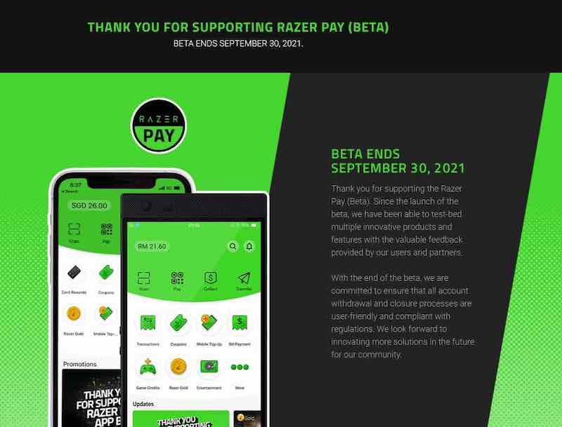 If you still have credit in your Razer Pay eWallet, you can continue to use it until 31st August 2021. — SoyaCincau  pic