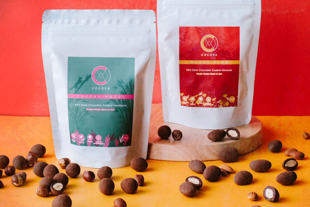 Coated nuts such as these dark chocolate coated hazelnuts and almonds have proven popular with customers.