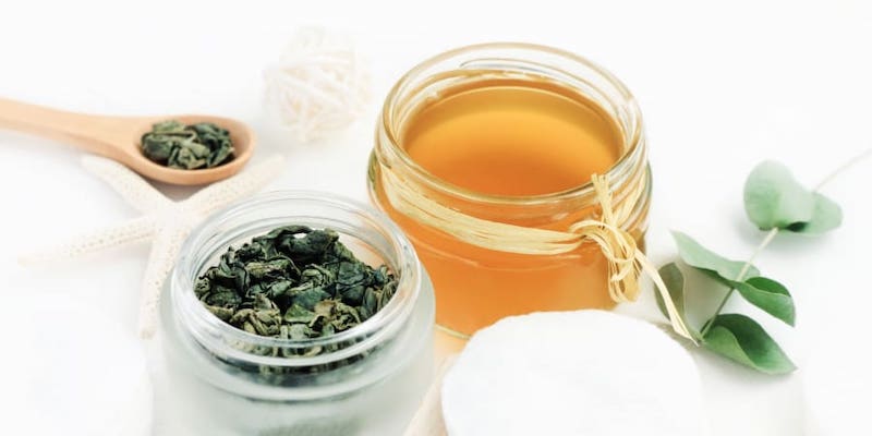 Green tea can be used in your home cosmetics to fight the signs of aging or acne. u00e2u20acu201d Anna-Ok / Getty images via ETX Studio