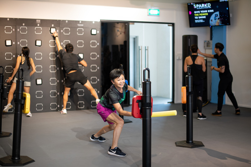 At Sparkd, parrticipants respond to flashing lights, run around different targets and punch a boxing bag that lights up in different colours. u00e2u20acu201d Sparkd pic via TODAY