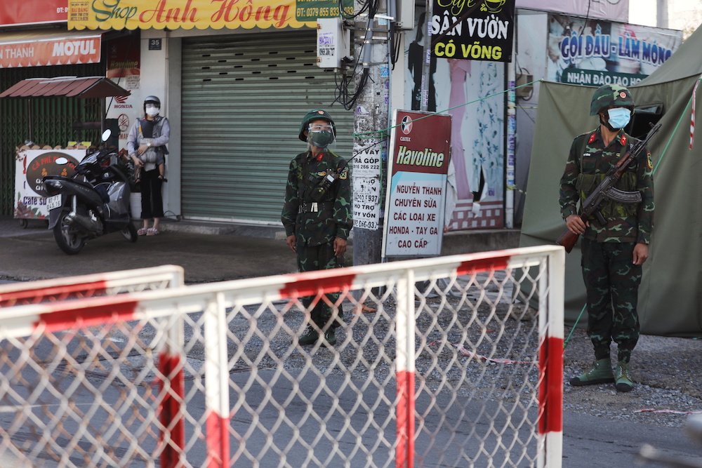 A military check point is seen during lockdown amid the Covid-19 pandemic in Ho Chi Minh, Vietnam August 23, 2021. u00e2u20acu201d Reuters pic