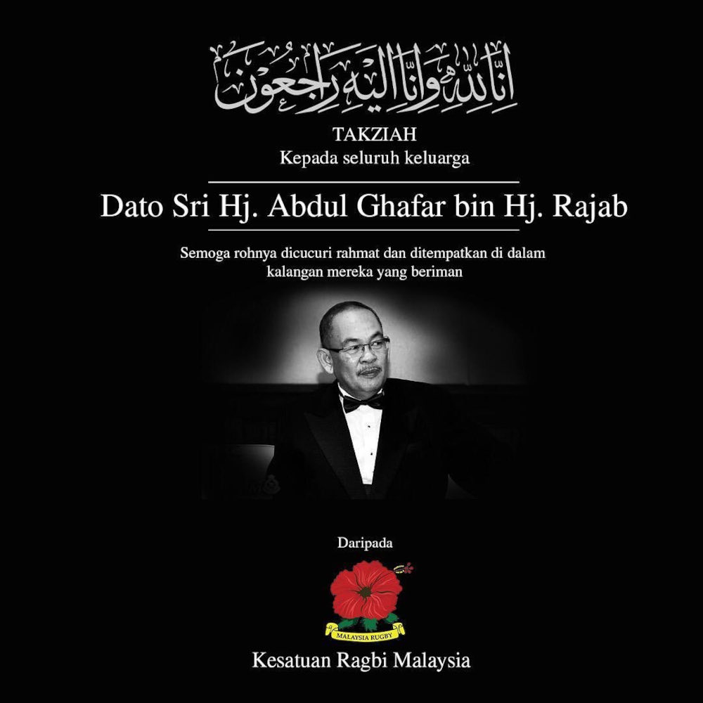 The late Datuk Seri Abdul Ghafar Rajab, a former Bukit Aman Management director was a u00e2u20acu02dcconversionu00e2u20acu2122 kick specialist in the national rugby team. u00e2u20acu201d Picture from Facebook/Malaysia Rugby Union 