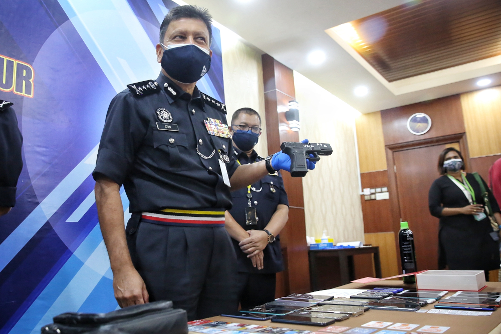 Kuala Lumpur police chief Comm Datuk Azmi Abu Kassim gives a press conference at the Kuala Lumpur Contingent Police Headquarters, August 2, 2021. u00e2u20acu2022 Picture by Choo Choy May