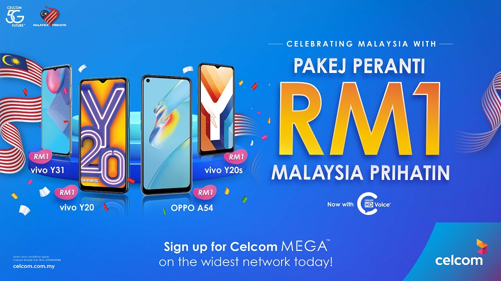 Celcom is offering support to B40 communities with the affordable Pakej Peranti RM1 Malaysia Prihatin. ― Picture via Celcom