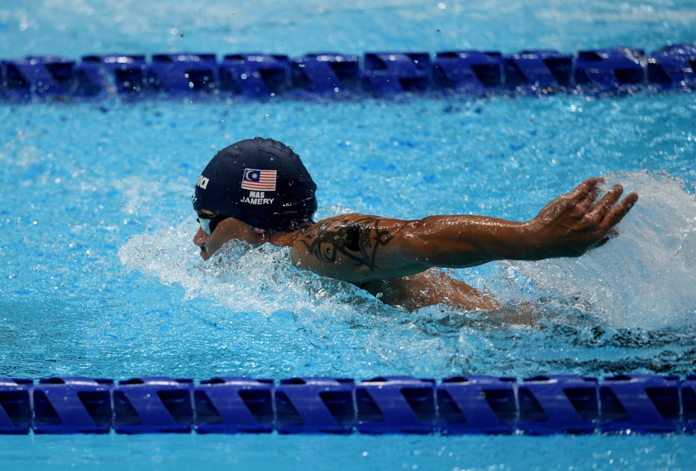 National paralympic swimmer Jamery Siga competing in the menu00e2u20acu2122s 50m Butterfly u00e2u20acu201d S5 S5 qualifying event at the Tokyo 2020 Paralympic Championships at the Tokyo Aquatic Centre, August 27, 2021. u00e2u20acu201d Bernama pic 