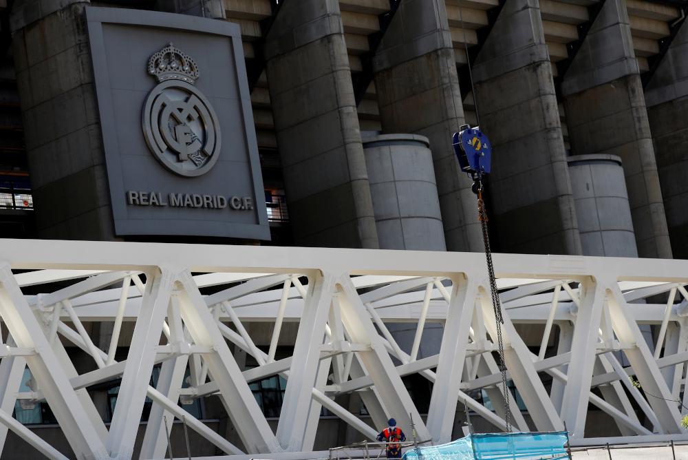 Construction work at Real Madridu00e2u20acu2122s Santiago Bernabeu stadium. u00e2u20acu2022 Reuters pic 
