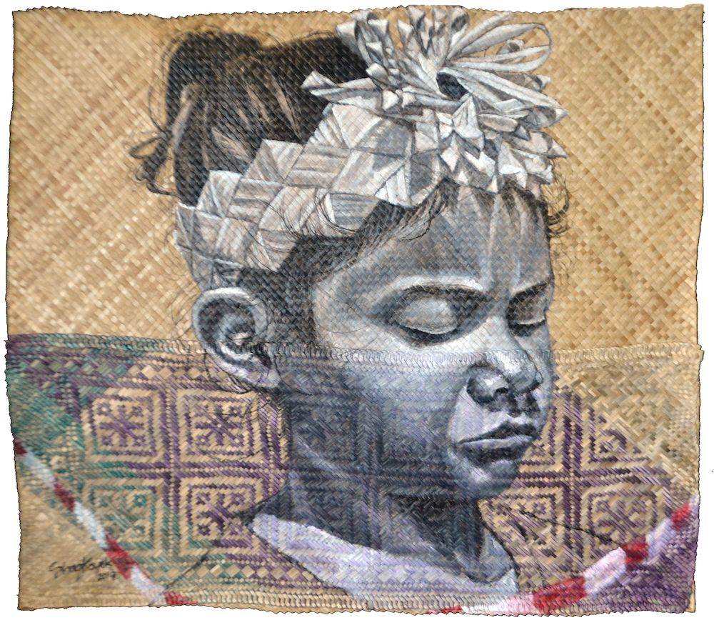 An artwork produced by Shaq on a pandanus mat to represent the Orang Asli. — Picture via Shaq Koyok