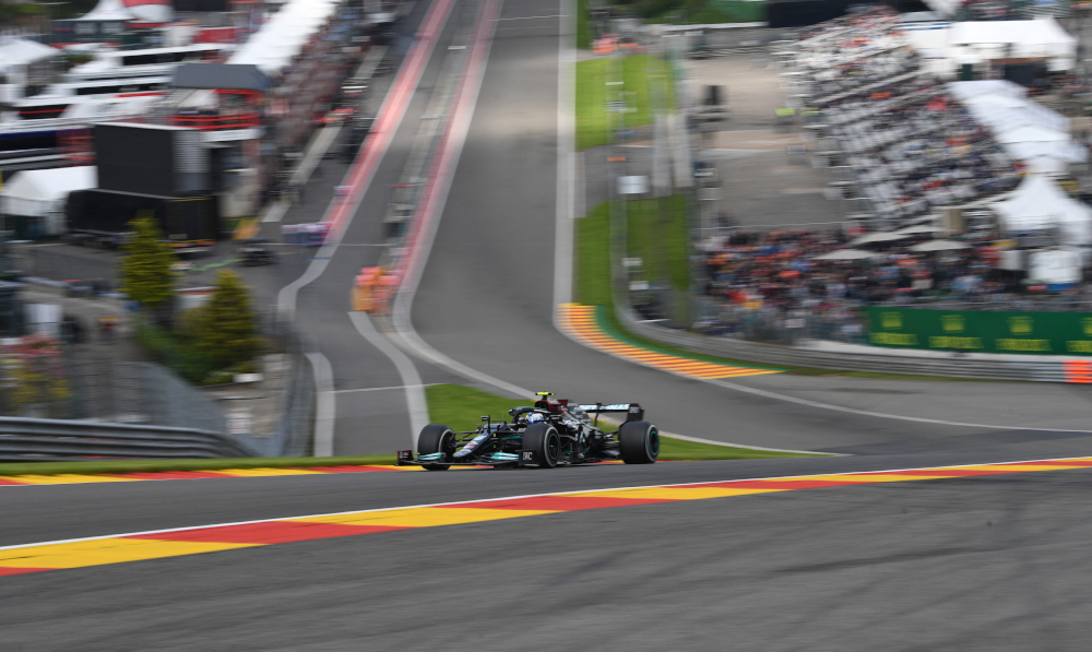 Mercedesu00e2u20acu2122 Finnish driver Valtteri Bottas drives during the first practice session of the Formula One Belgian Grand Prix at the Spa-Francorchamps circuit in Spa, August 27, 2021. u00e2u20acu201d AFP pic 