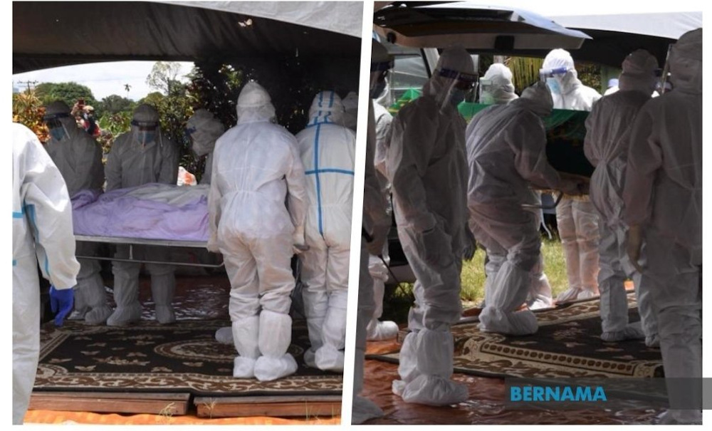 Former Sabah deputy chief minister Datuk Seri Lajim Ukin was buried at 1.50pm at the Kampung Kebatu Muslim Cemetery in Beaufort August 29, 2021. u00e2u20acu201d Picture via Twitter/Bernama