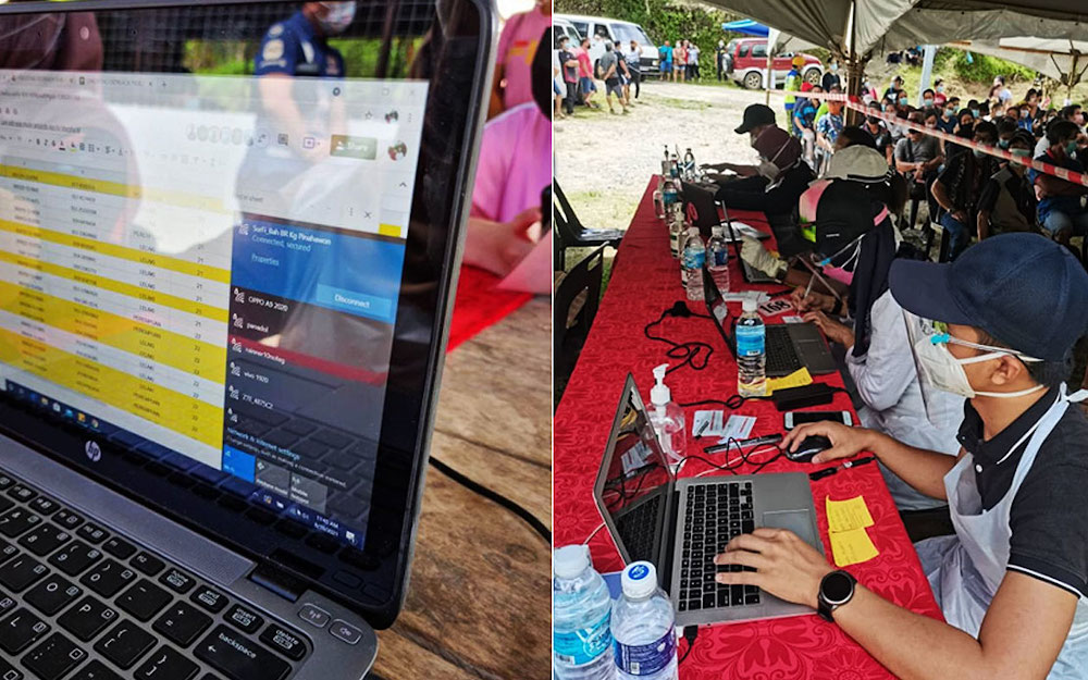 More than 500 residents from two villages around Inanam and Tuaran, Sabah have benefitted from the Covid-19 Vaccination Outreach Programme and satellite Internet service, u00e2u20acu02dcSurFi-bah!u00e2u20acu2122. u00e2u20acu201d Picture via Twitter/Bernama