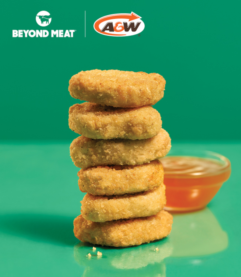 Beyond Meatu00e2u20acu2122s plant-based nuggets are available for a limited time at A&W Canada. u00e2u20acu201d Picture from Beyond Meat, Inc via ETX Studio