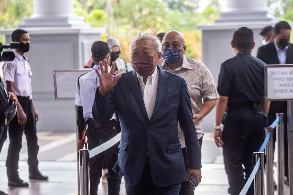 Datuk Seri Bung Moktar Radin is pictured at the Kuala Lumpur Courts Complex August 24, 2021. u00e2u20acu201d Picture by Shafwan Zaidon