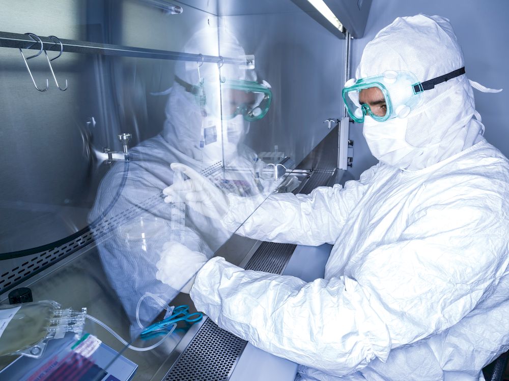 During processing, modified T-cells are grown, washed, formulated and frozen before they are shipped back for infusion into a patient's body. — Novartis pic