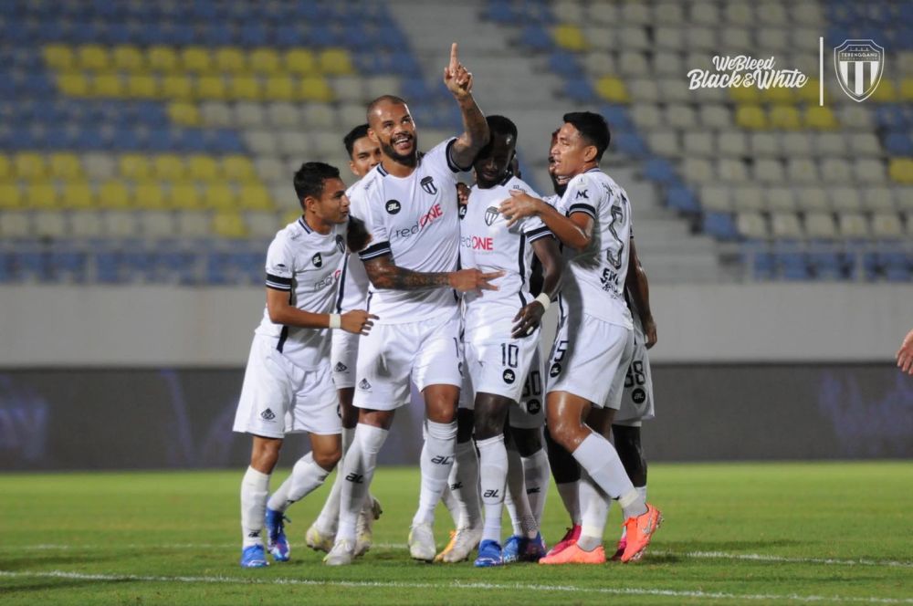 Terengganu FC striker David Da Silva celebrates scoring against Pahang FC at the Sultan Mizan Zainal Abidin Stadium in Kuala Terengganu August 7, 2021. u00e2u20acu201d Picture via Facebook