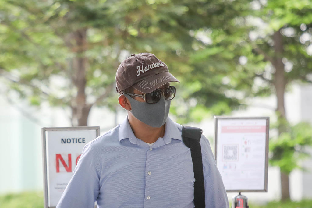 Cecil Goh Chin Chye outside the State Courts on Aug 12, 2021. u00e2u20acu201d TODAY pic