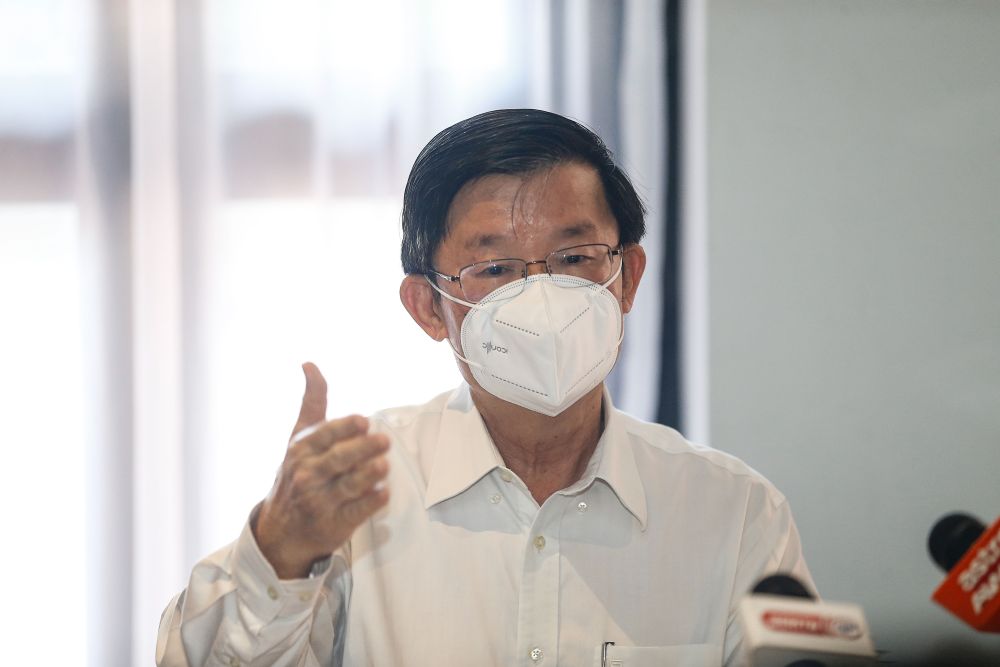 Penang Chief Minister Chow Kon Yeow speaks to reporters during a visit to the vaccination centre at the Gurney Paragon Mall in George Town August 17, 2021. u00e2u20acu201d Picture by Sayuti Zainudin