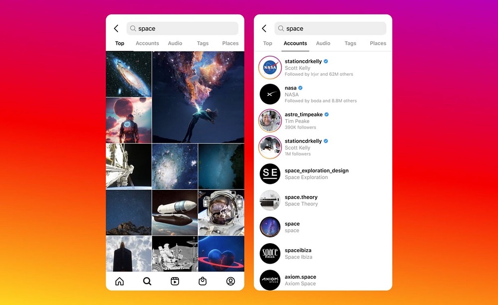 Instagram reveals what the new interface of its search tool may look like. u00e2u20acu2022 Picture courtesy of Instagram