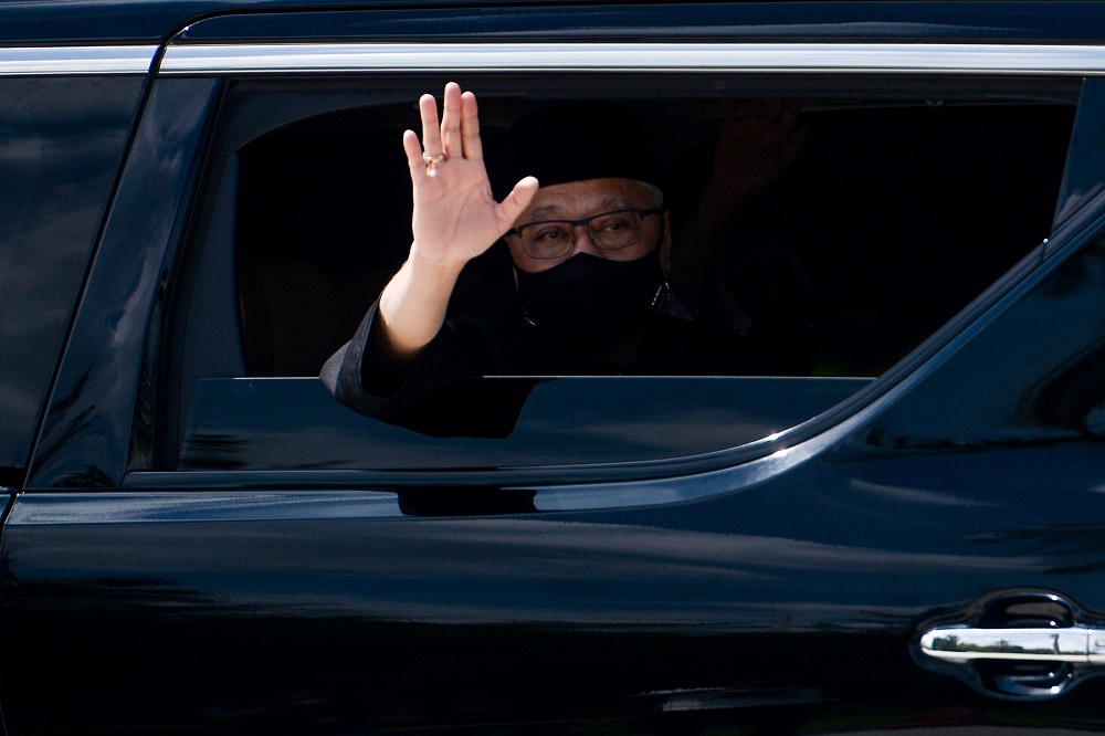 Prime Minister Datuk Seri Ismail Sabri Yaakob leaves Istana Negara after the swearing-in ceremony, August 21, 2021. u00e2u20acu2022 Picture by Miera Zulyana