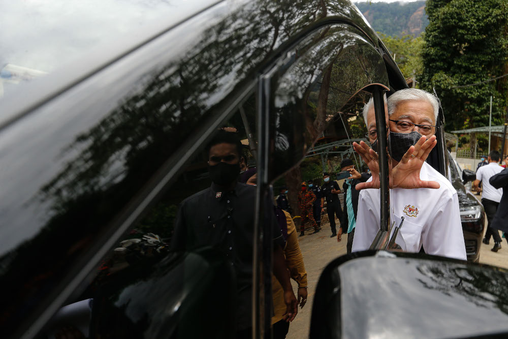 Prime Minister Datuk Seri Ismail Sabri Yaakob leaves after visiting the damaged area due to the water spout occurrence in Jambatan Tupah, Sungai Petani, Kedah, August 23, 2021. u00e2u20acu201d Picture by Sayuti Zainudin