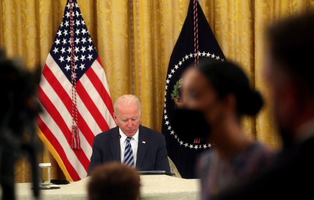 US President Joe Biden discusses how to improve the nation's cybersecurity with private sector leaders in the East Room at the White House in Washington August 25, 2021. u00e2u20acu201d Reuters picnn