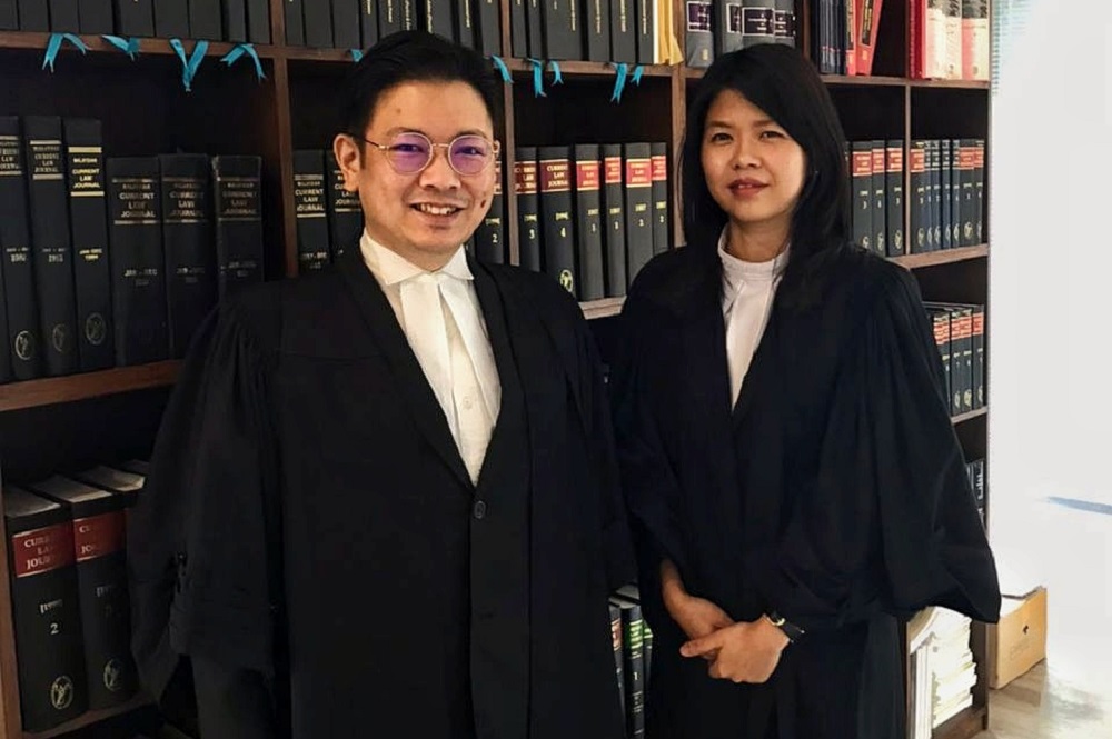 Simon Siah (left) and Clarice Chan are the lawyers representing the five Malaysian youths in their lawsuit against the prime minister, the Malaysian government and Election Commission. ― Picture courtesy of Simon Siah and Clarice Chan