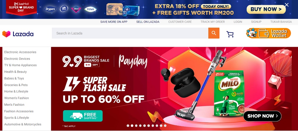 More than 3,800 new brands which have joined LazMall Malaysia over the past year will be participating in Lazadau00e2u20acu2122s 9.9 Sale. u00e2u20acu201d Screencap from Lazada.com.my