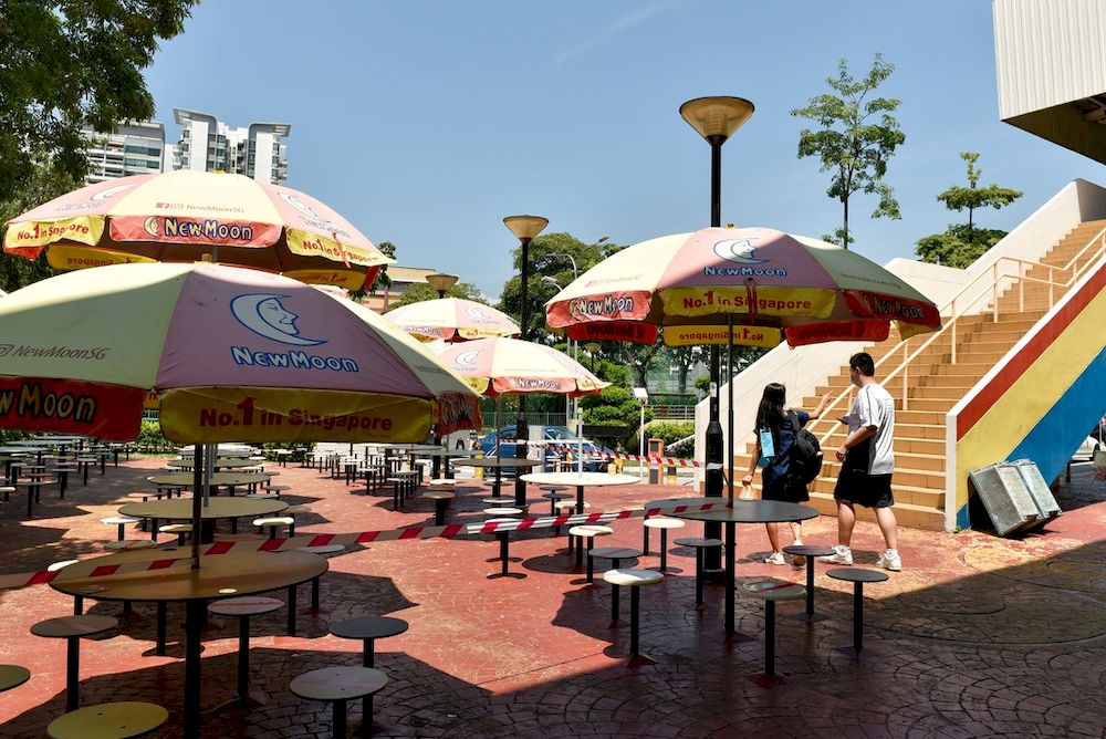 The seating area at a food centre is cordoned off to restrict dining-in as part of the latest measures to curb the coronavirus disease (Covid-19) outbreak in Singapore July 23, 2021. u00e2u20acu201d Reuters pic